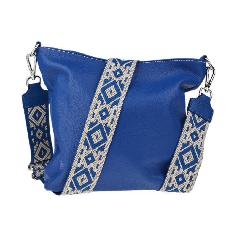 Modrá kožená talianska crossbody kabelka Amalia Azzura V NovaKabelka 67826393