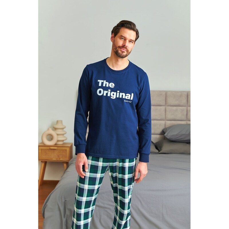 Doctor Nap Pánske bavlnené pyžamo Original Navy Blue, Farba tmavomodrá 67827460