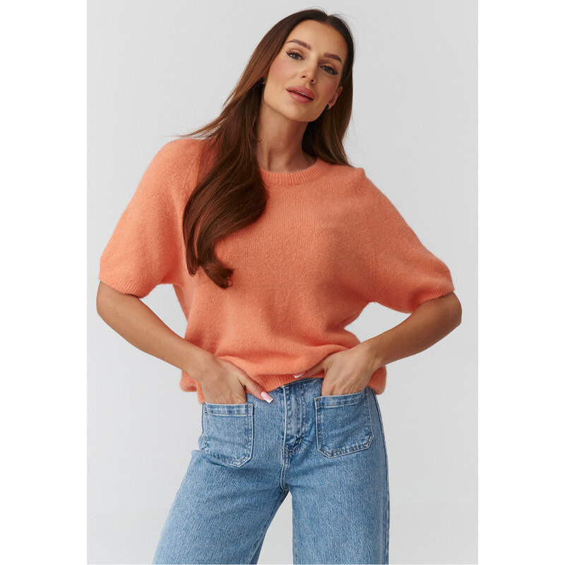 Sveter s krátkym rukávom model 224080 Makadamia 67827602