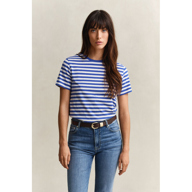 TRIČKO GANT REG STRIPED SHIELD SS T-SHIRT ROYAL BLUE 67313197