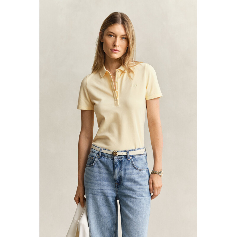 POLOKOŠEĽA GANT SLIM SHIELD SS PIQUE POLO VANILLA YELLOW 67313223
