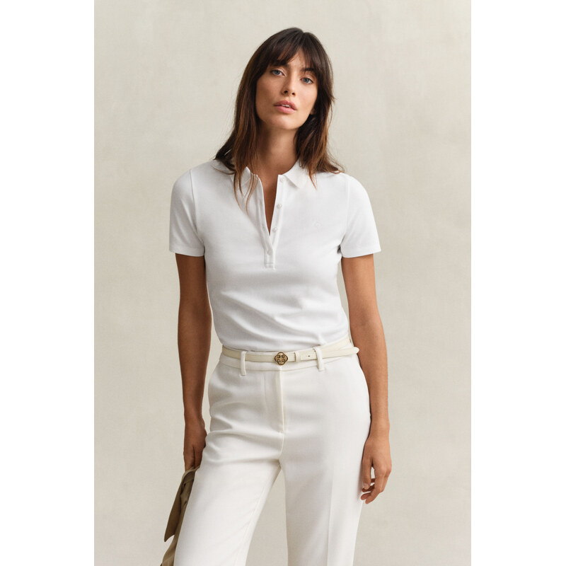 POLOKOŠEĽA GANT SLIM SHIELD SS PIQUE POLO WHITE 67313224