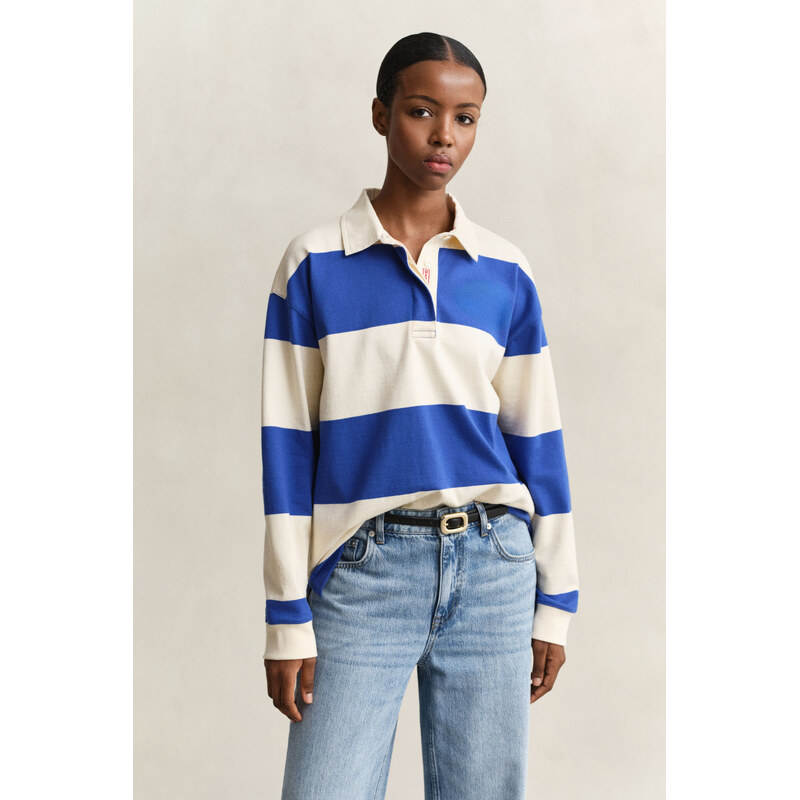 POLOKOŠEĽA GANT STRIPED COTTON HEAVY RUGGER ROYAL BLUE 67313238