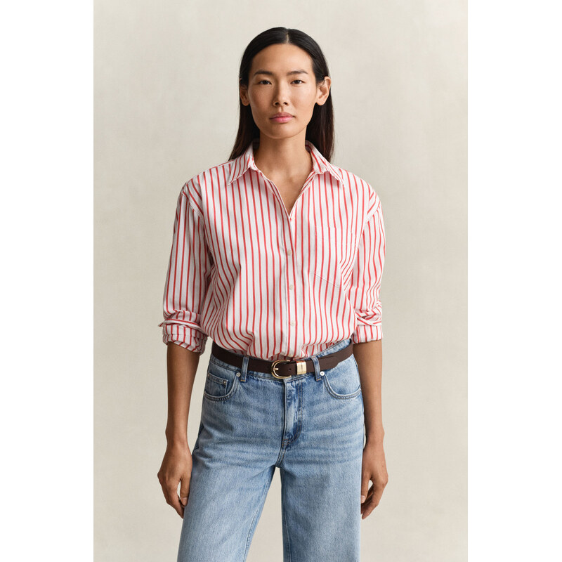 KOŠEĽA GANT REL CLASSIC POPLIN STRIPED SHIRT PERFECT RED 67313246