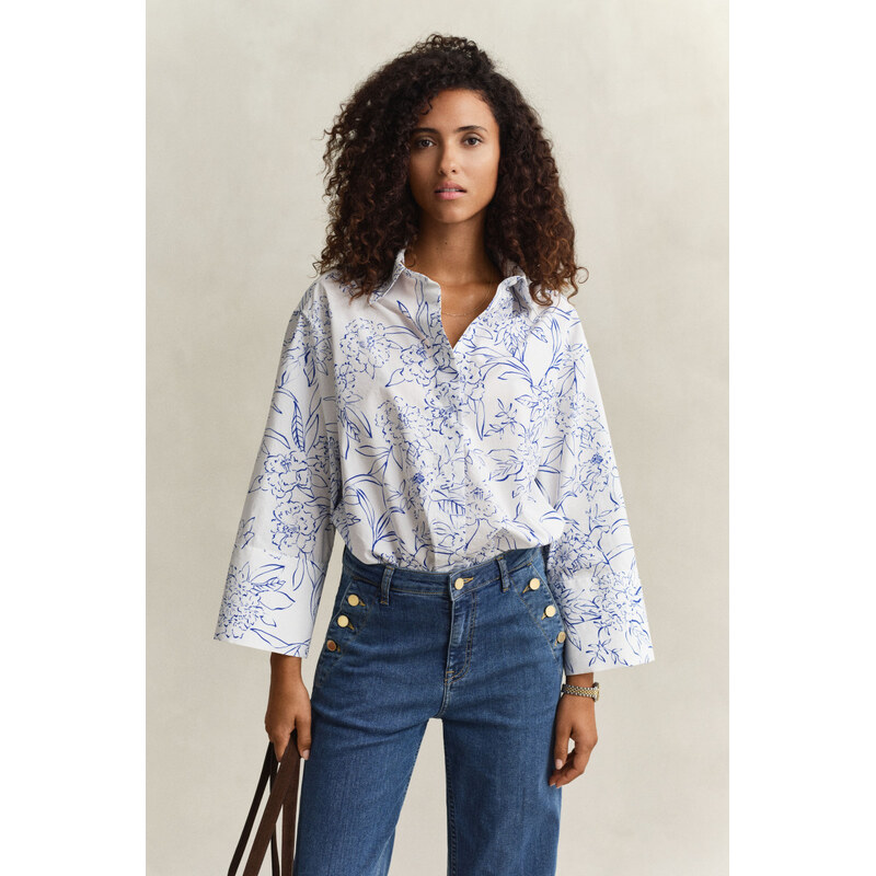 KOŠEĽA GANT REL FLORAL PRINT POPLIN SHIRT WHITE 67313251