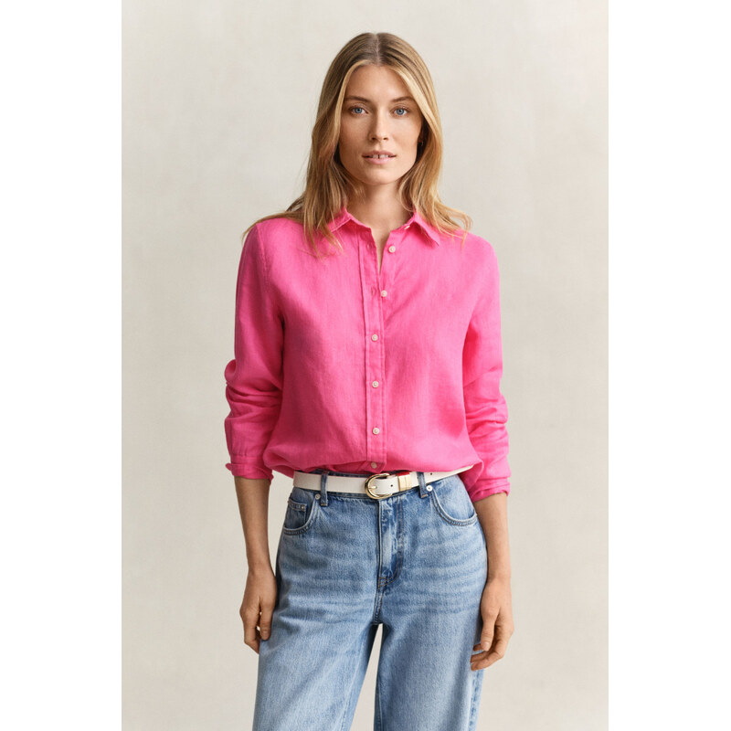 KOŠEĽA GANT REG LINEN LS SHIRT BRIGHT FUSCHIA 67313257