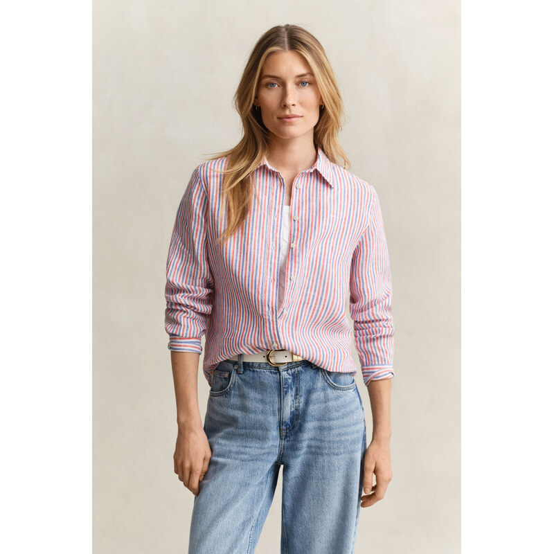 KOŠEĽA GANT REG STRIPED LINEN LS SHIRT MULTICOLOR 67313260