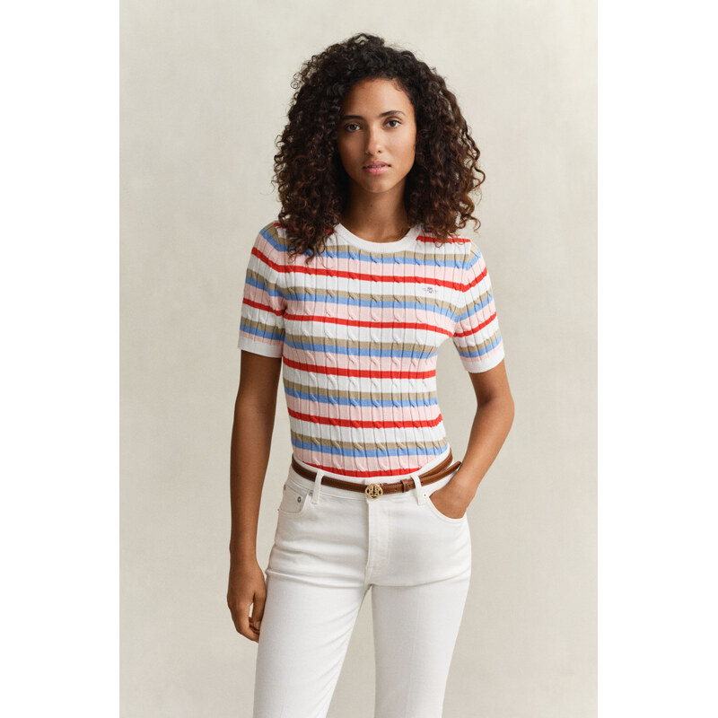 SVETER GANT STRETCH COTTON CABLE STRIPE SS MULTICOLOR 67313312