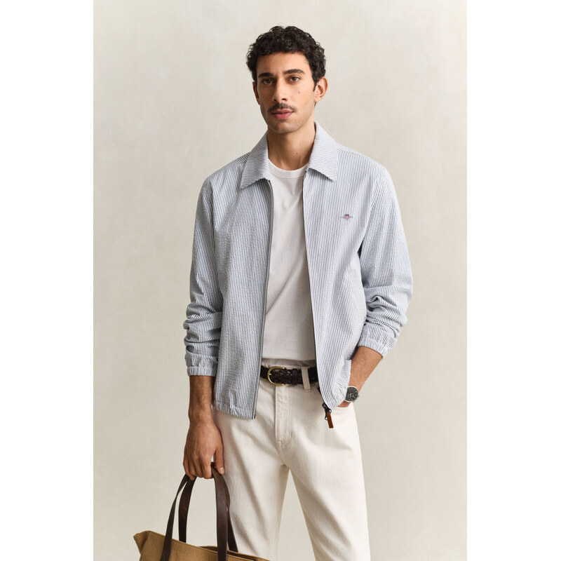 BUNDA GANT SEERSUCKER WINDCHEATER JACKET VINTAGE BLUE 67313335