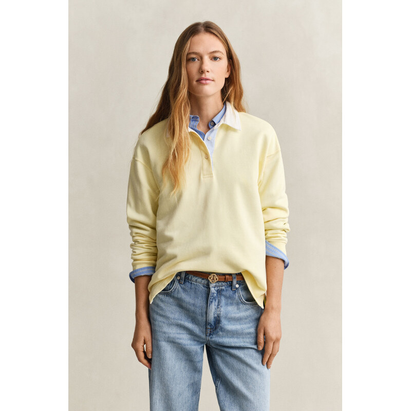POLOKOŠEĽA GANT RUGGER SWEATSHIRT VANILLA YELLOW 67332211