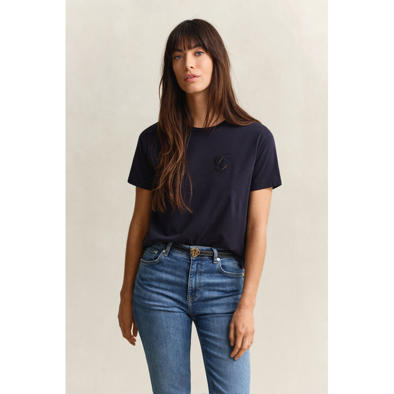 TRIČKO GANT REG SCRIPT SS T-SHIRT EVENING BLUE 67332214