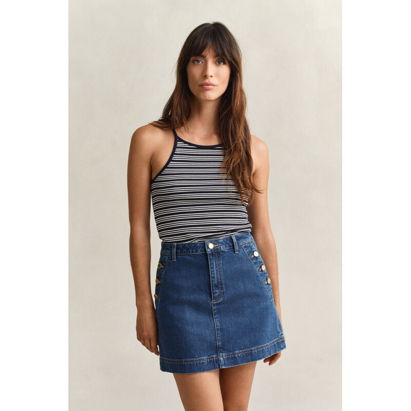 TRIČKO GANT SLIM STRIPPED HALTERNECK TANK TOP EVENING BLUE 67332215