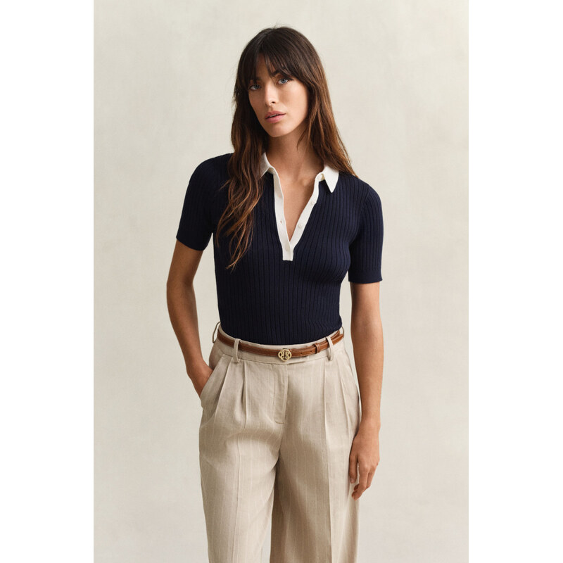 SVETER GANT RIB KNIT SS RUGGER EVENING BLUE 67332228