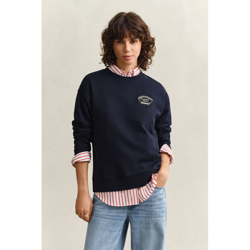 MIKINA GANT ROPE GRAPHIC C-NECK SWEAT EVENING BLUE 67446780