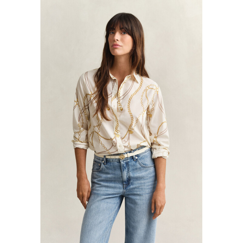 KOŠEĽA GANT REG PRINTED CTN VOILE SHIRT EGGSHELL 67556359