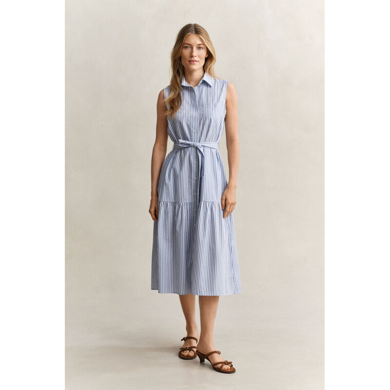 Šaty gant stripe ctn sleeveless dress palace blue 67556363