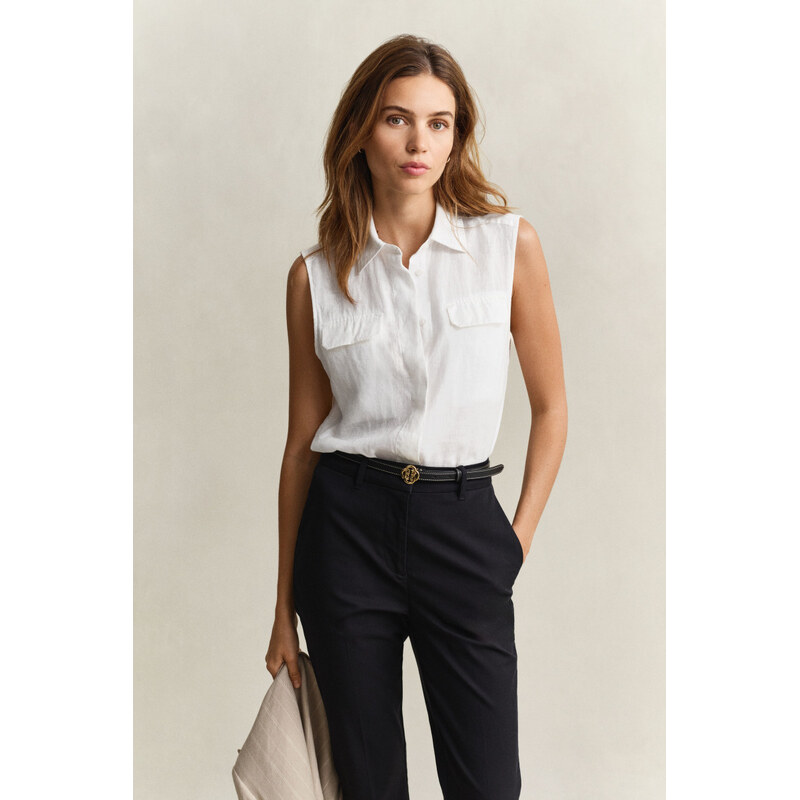 KOŠEĽA GANT LINEN SLEEVELESS SHIRT WHITE 67611839