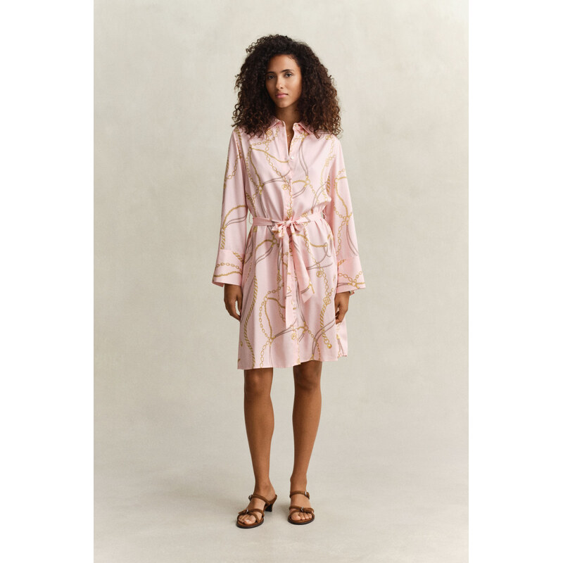 ŠATY GANT PRINT BELTED SHIRT DRESS APRICOT PINK 67611850