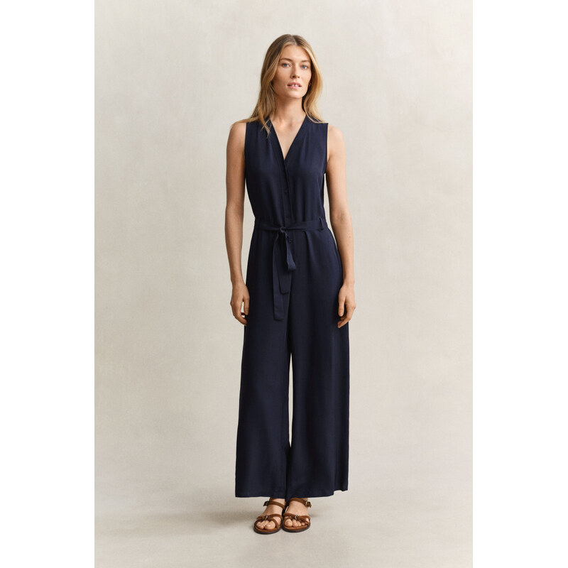 OVERAL GANT FLUID TWILL BELTED JUMPSUIT EVENING BLUE 67611855