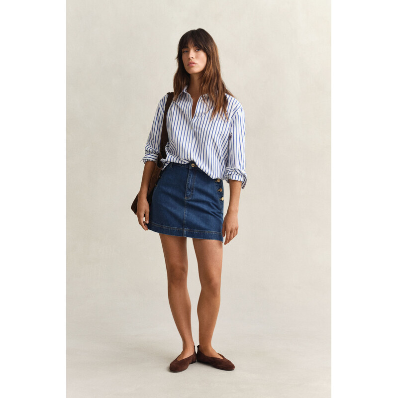 SUKŇA GANT DENIM NAUTICAL MINI SKIRT MID BLUE 67371907