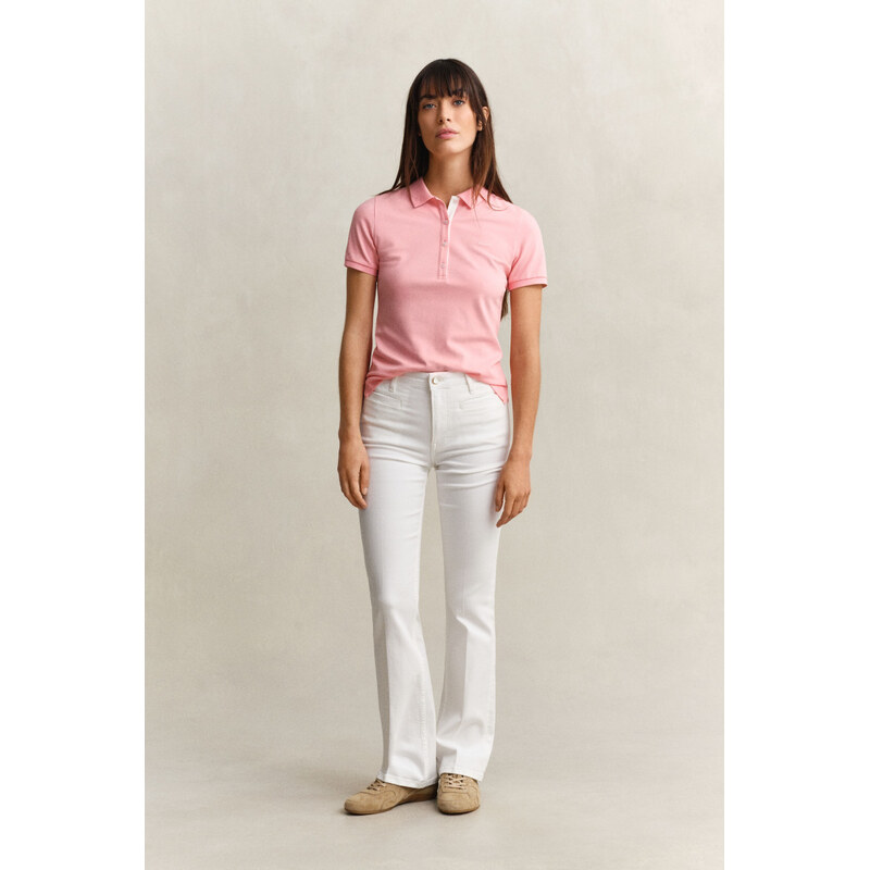 DŽÍNSY GANT SLIM FLARE MONOGRAM JEANS EGGSHELL 67446777