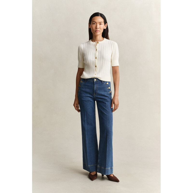 DŽÍNSY GANT FLARE NAUTICAL JEANS MID BLUE 67556339