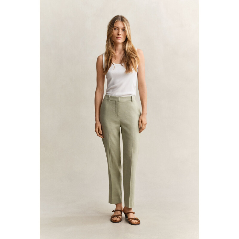 NOHAVICE GANT TAILORED LINEN STRETCH PANTS COUNTRY BEIGE 67556348