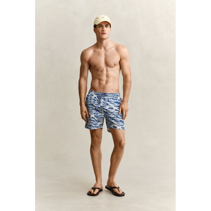 PLAVKY GANT WAVES PRINT SWIM SHORTS VINTAGE BLUE 67556367