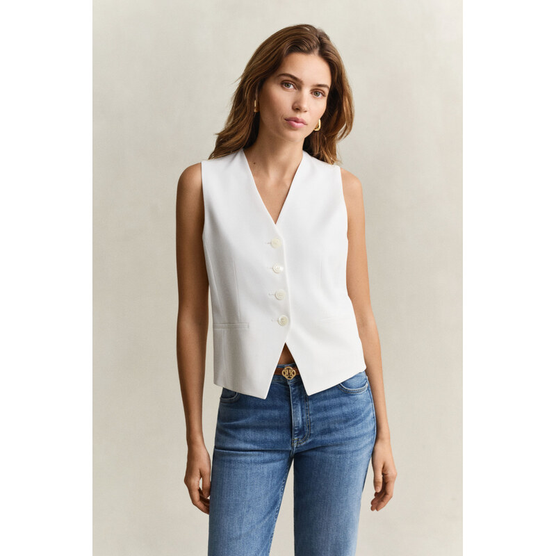 SAKO GANT FLUID CREPE VEST WHITE 67611868