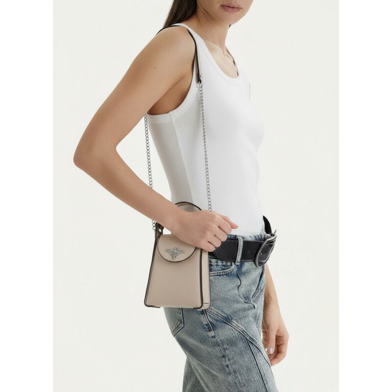 Made in China Menšia dámska kabelka crossbody / do ruky krémová 43587668