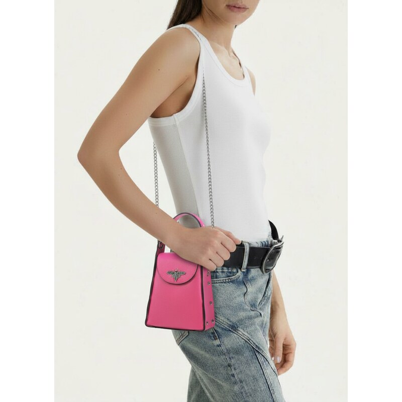 Made in China Menšia dámska kabelka crossbody / do ruky ružová 43587670