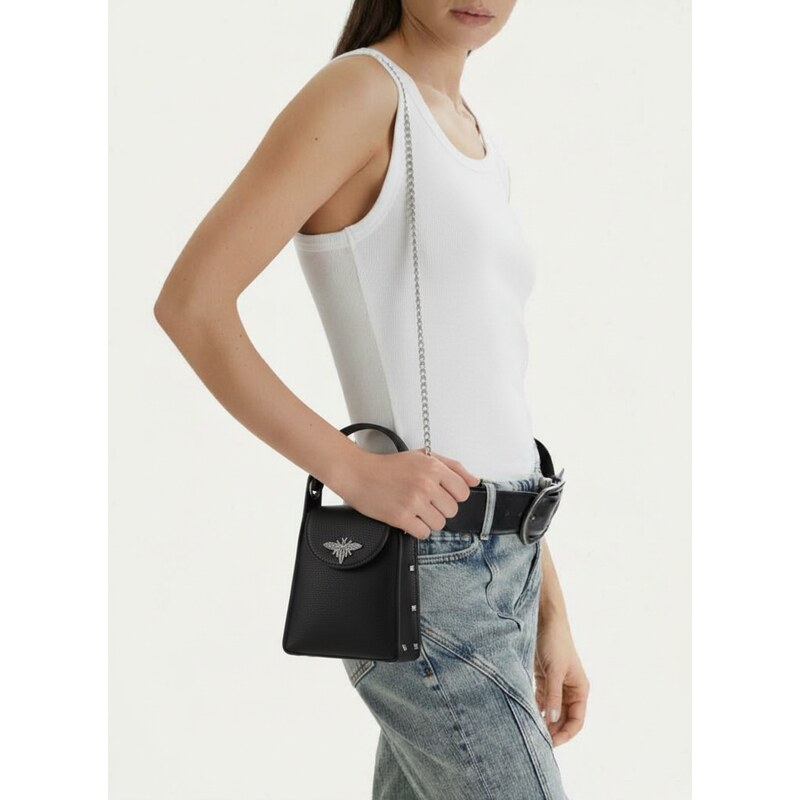 Made in China Menšia dámska kabelka crossbody / do ruky čierna 43587672