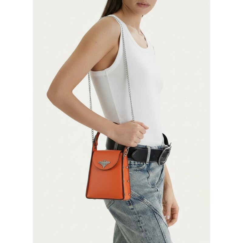 Made in China Menšia dámska kabelka crossbody / do ruky oranžová 43587674