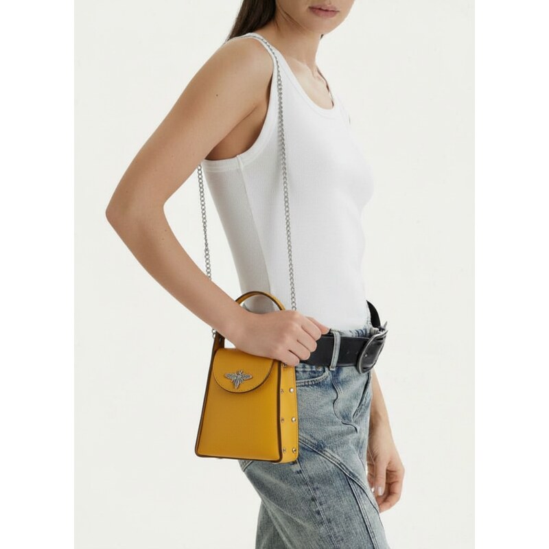 Made in China Menšia dámska kabelka crossbody / do ruky žltá 43587675