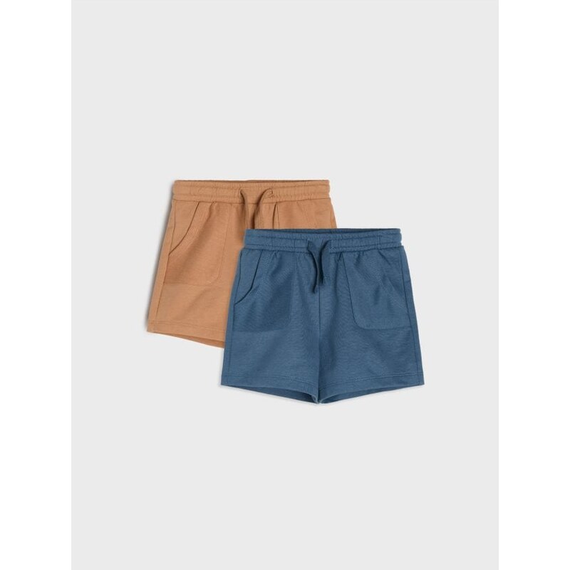 Sinsay - Sada 2 bavlnených šortiek s vreckami - mid blue 67828461