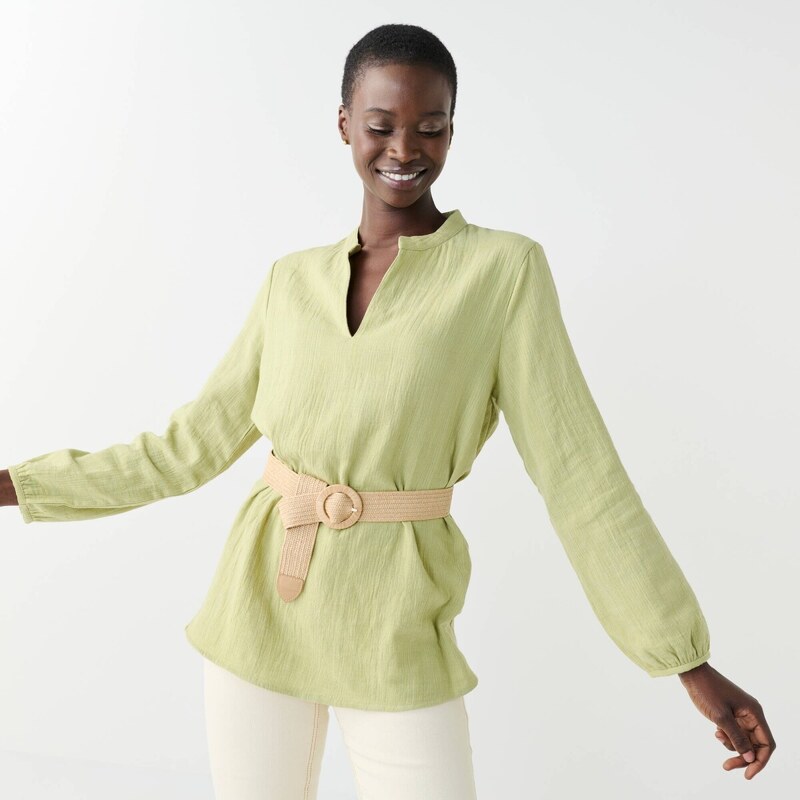 Jednofarebná bavlnená tunika s textúrou machová 056 Blancheporte 67830753