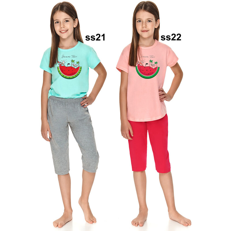 TARO Dievčenské pyžamo Valentina2710 ss21-sv.tyrkys 122 49872315