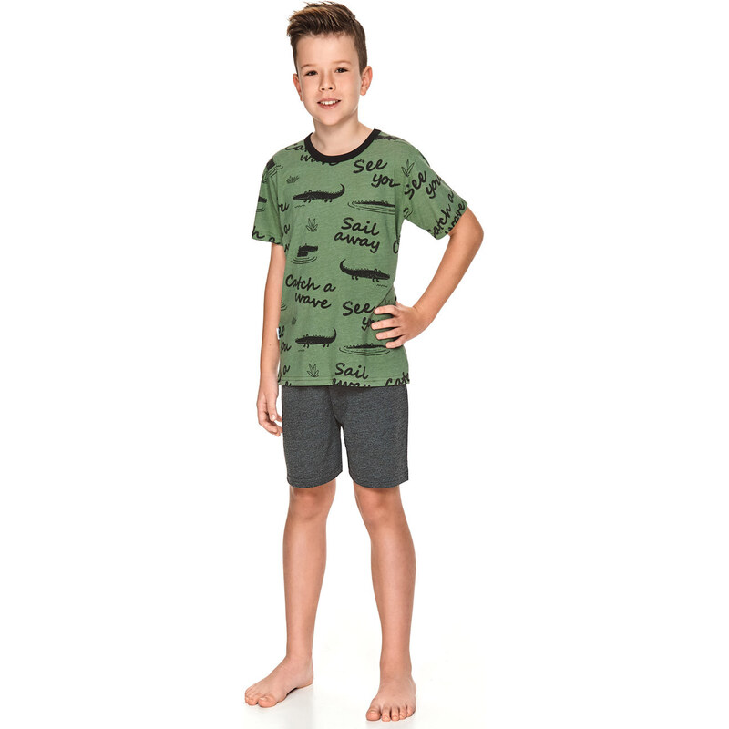 TARO Chlapčenské pyžamo Luka2745 ss21-zelená 122 49872295