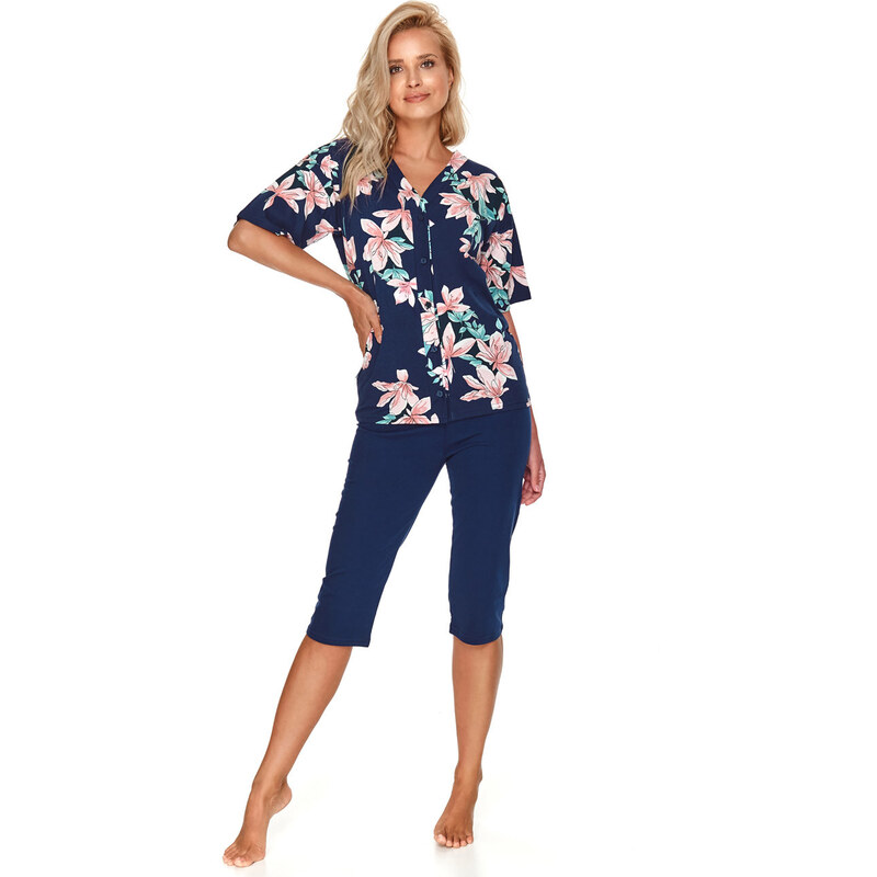 E-shop TARO Dámske pyžamo Ksenia2679 ss22-tm.modrá M