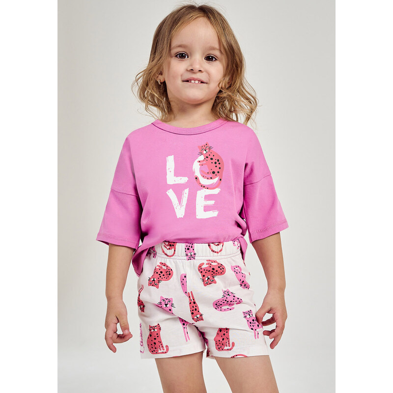 TARO Dievčenské pyžamo Annabel3142 ss41-fialovoružová 92 49874592