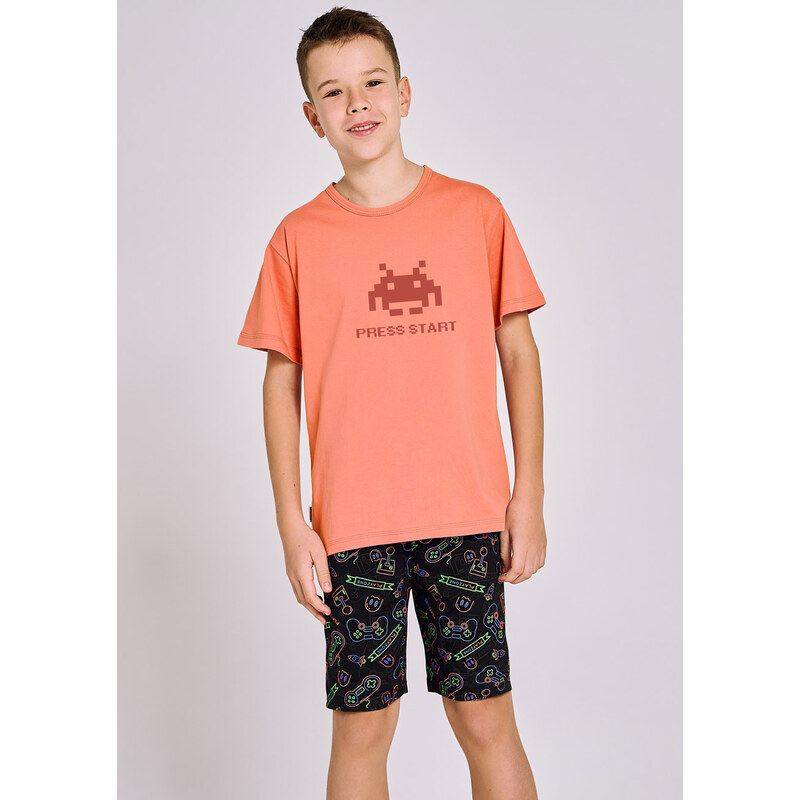 TARO Chlapčenské pyžamo Tom3194 ss41-oranžová 146 49874585