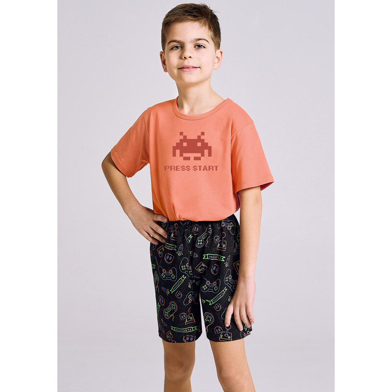 TARO Chlapčenské pyžamo Tom3199 ss41-oranžová 134 49874599