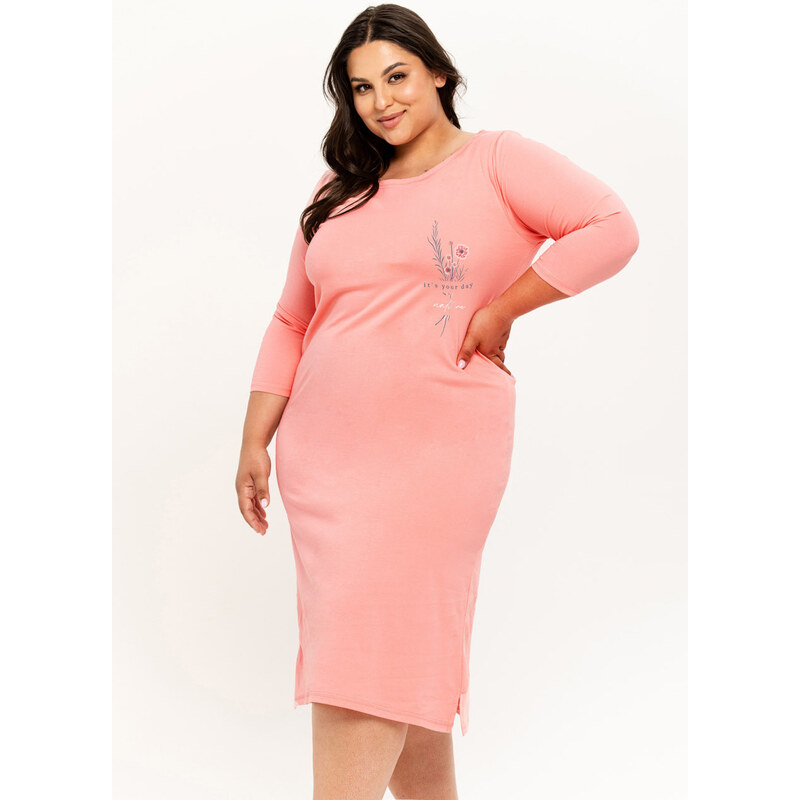 TARO Dámska nočná košeľa Ashley3267 zz41-ružová 5XL 66679553