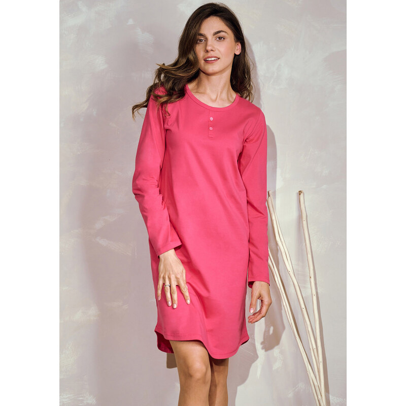 TARO Dámska nočná košeľa Daphne3223 zz41-tm.ružová M 66679544