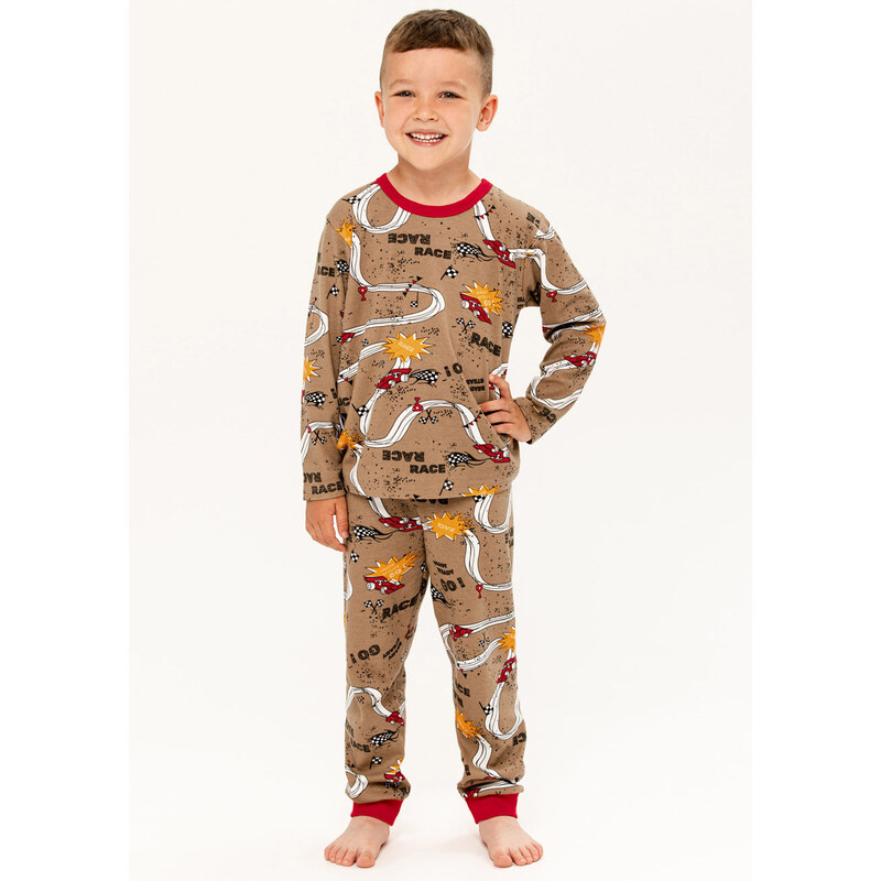 TARO Chlapčenské pyžamo Theo3307 zz41-hnedá 122 66679578