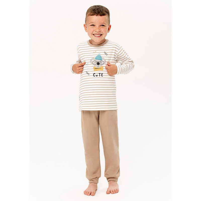 TARO Chlapčenské pyžamo Zac3308 zz41-hnedá 104 66679579