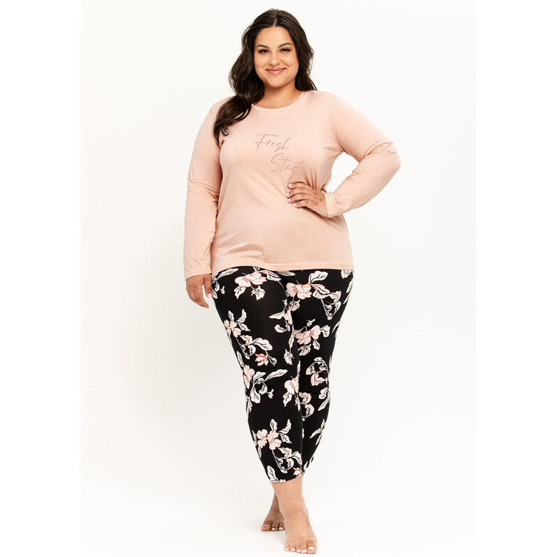 TARO Dámske pyžamo Katie3255 zz41-púdrová 3XL 66679570