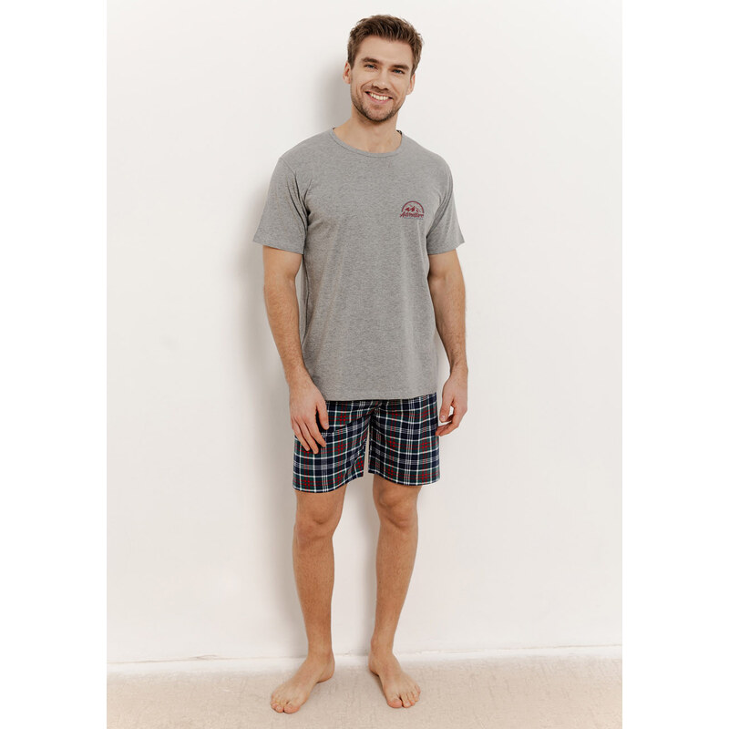 TARO Pánske pyžamo Kyle3395 ss51-sivá 2XL 66679988