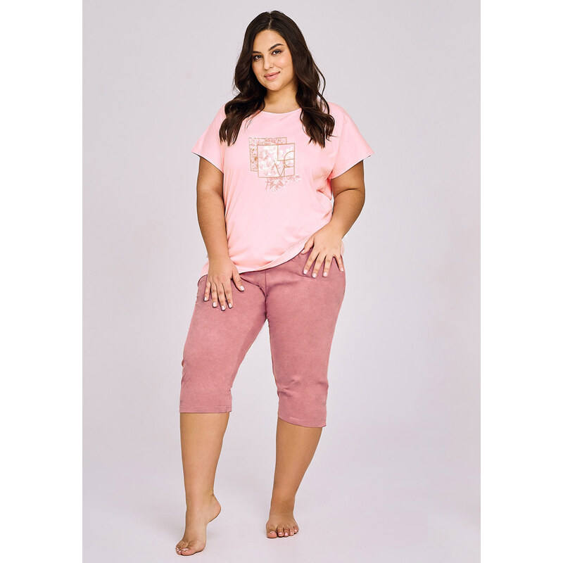TARO Dámske pyžamo Isla3414 ss51-ružová 3XL 66679932