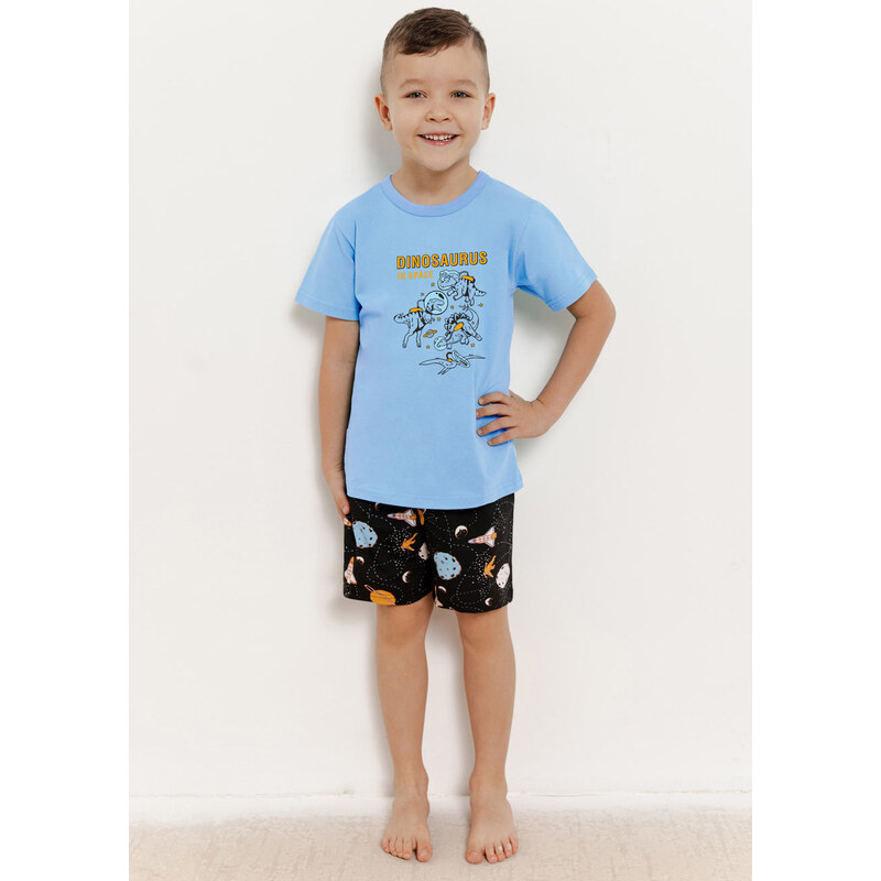 TARO Chlapčenské pyžamo Spencer3406 ss51-sv.modrá 104 66680081